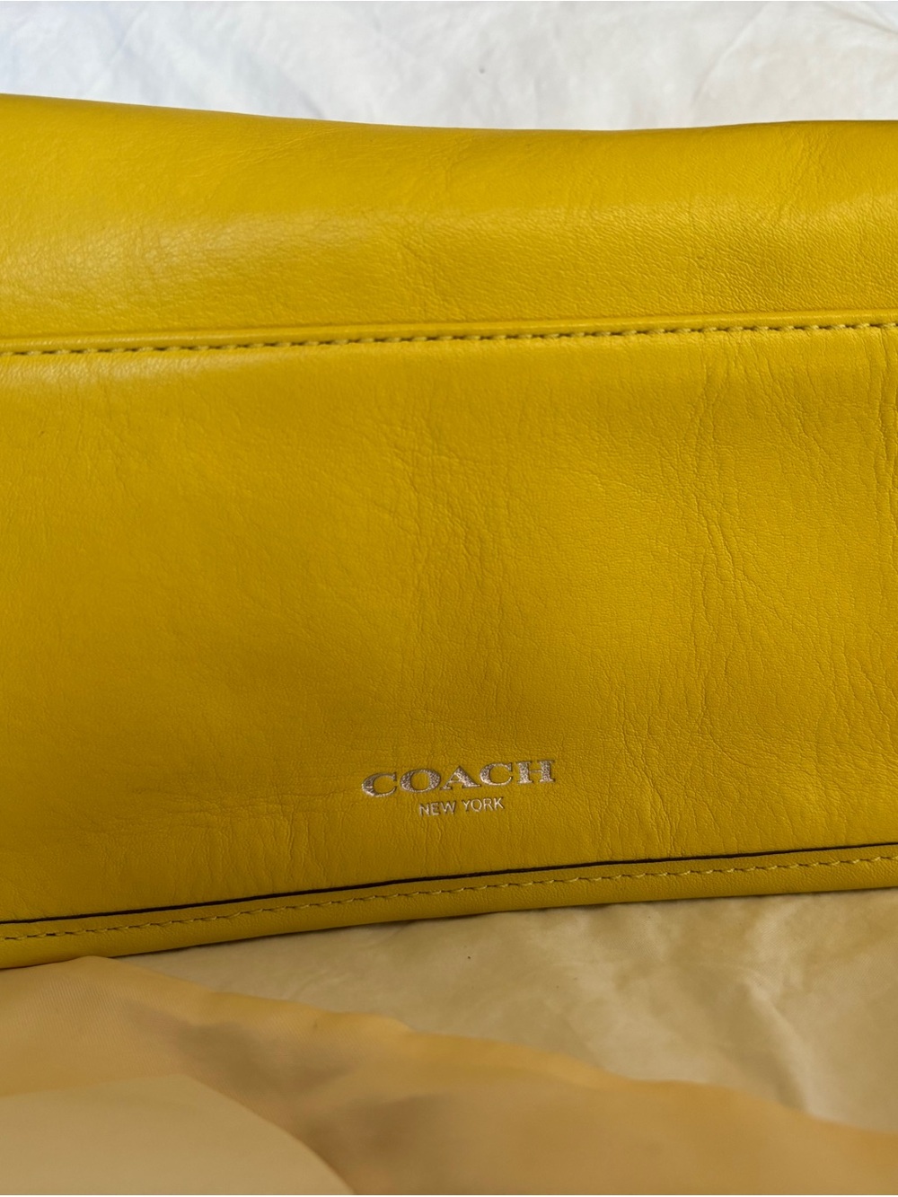 Coach Yellow Leather Turnlock Crossbody - Picture 2 of 5